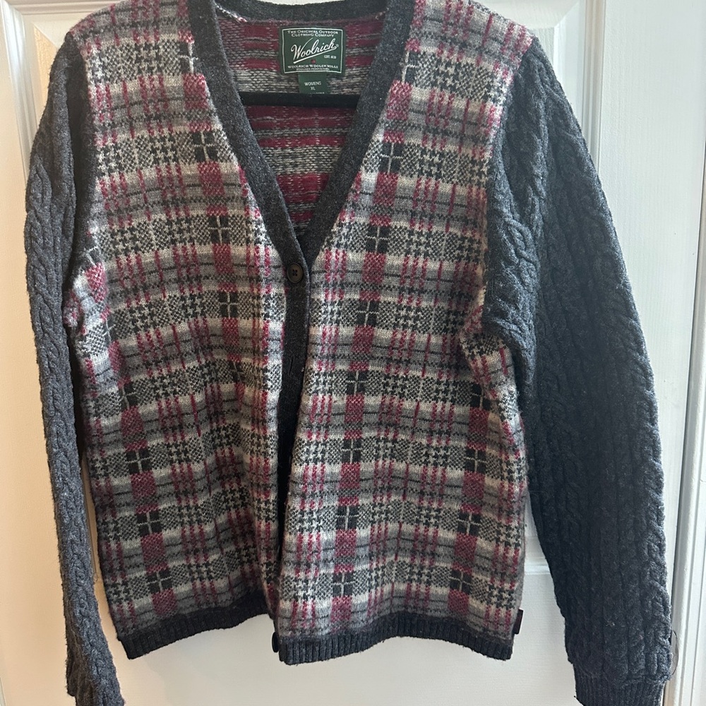 Vintage Woolrich Striped Knit Sweater - Red and Gray